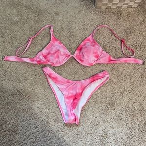 NWOT - Pink Tie dye bikini